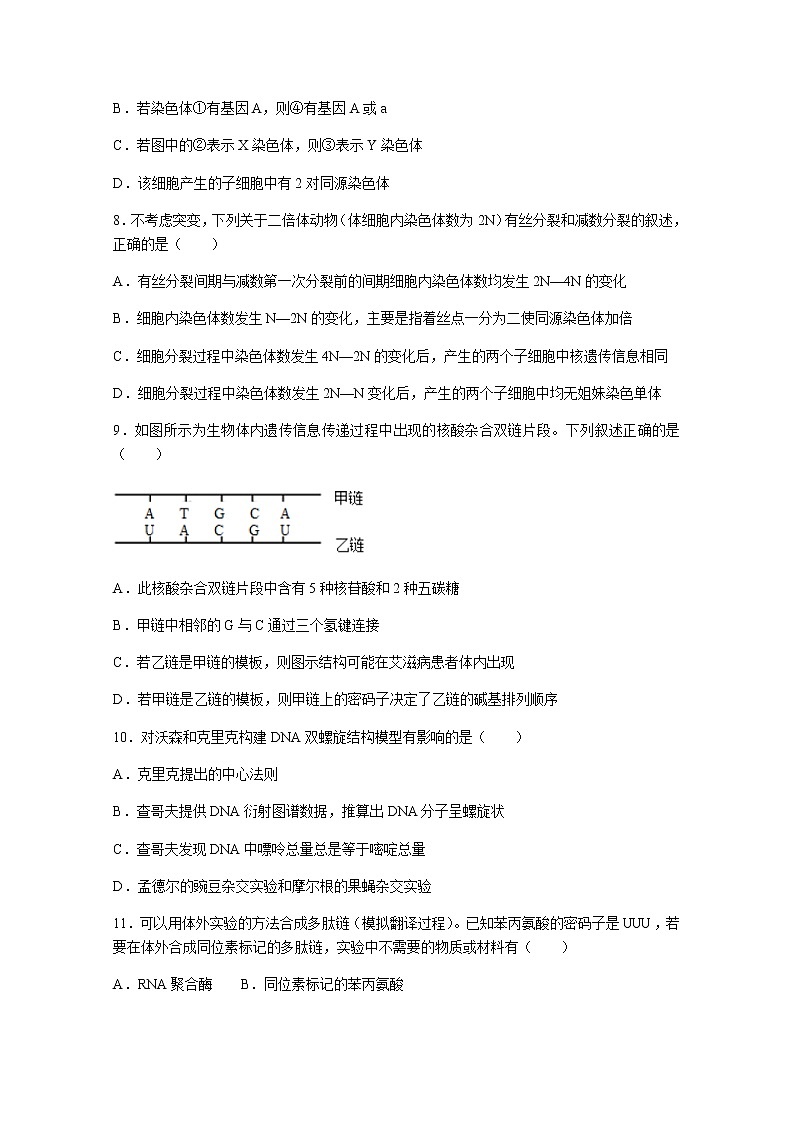 2021重庆市西南大学附中高三下学期第五次月考生物试题含答案第3页