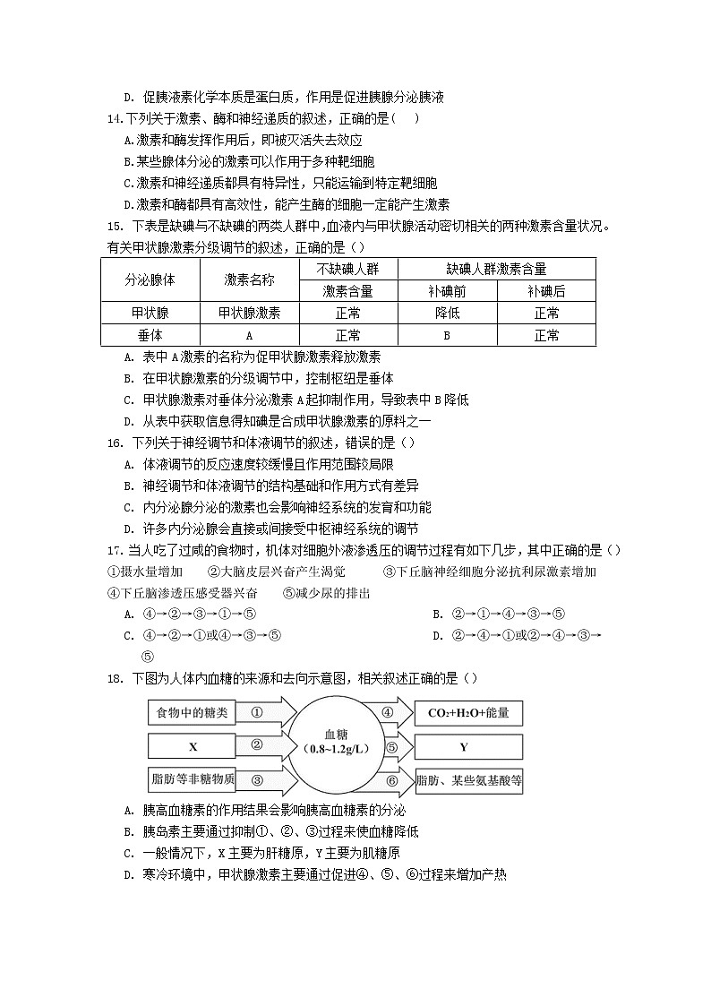 2022省哈尔滨宾县一中校高二上学期第一次月考生物试题含答案第3页
