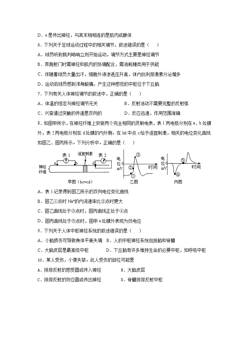 2021抚顺六中高二上学期期末考试生物试题含答案第2页