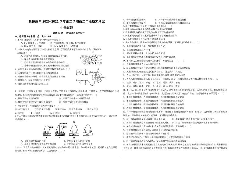 高二生物试卷第1页