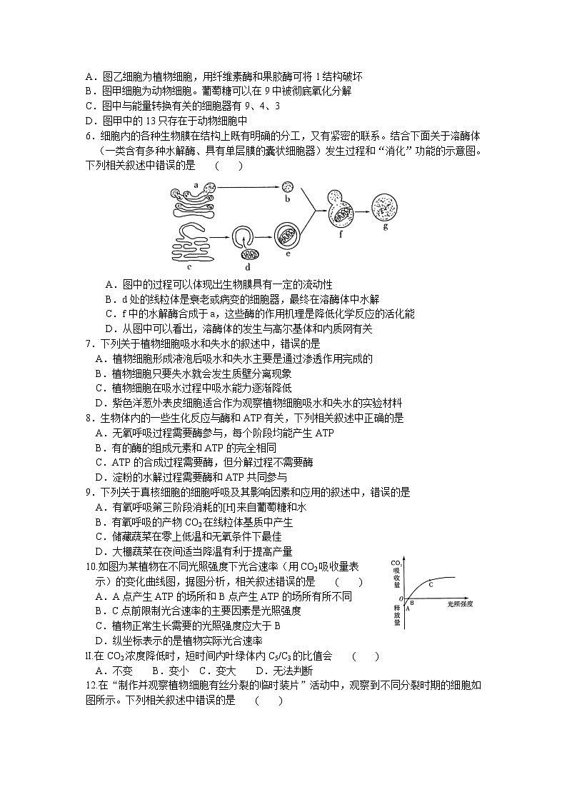 2021河南省名校联盟高一下学期期末考试生物试题含答案第2页