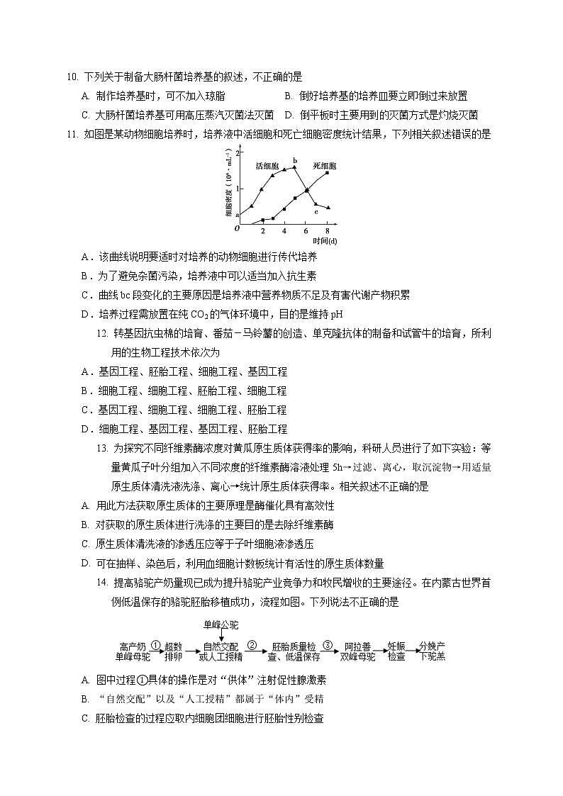 2022佛山一中高二下学期期中考试生物(选考)含答案03