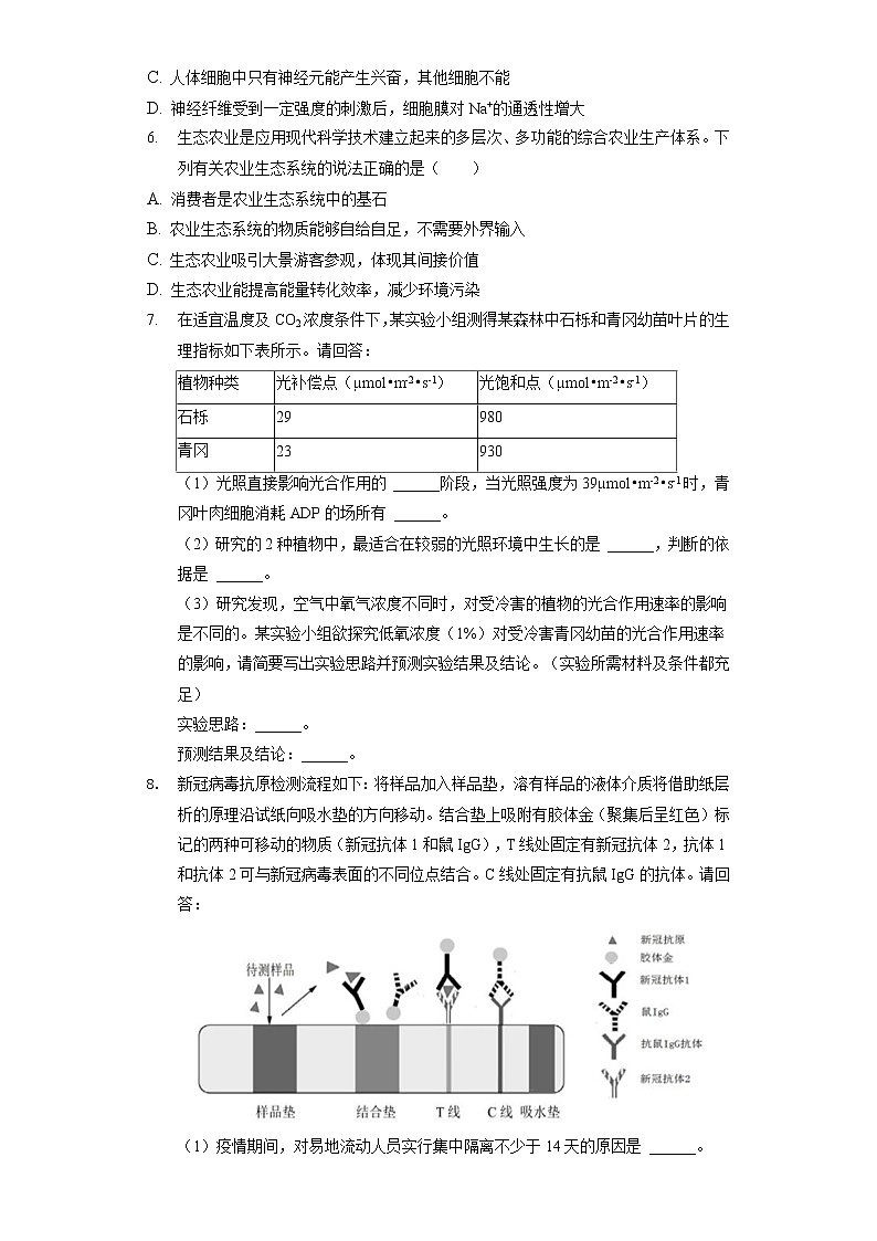 2022年四川省成都七中高考生物考前热身试卷(含答案解析)第2页