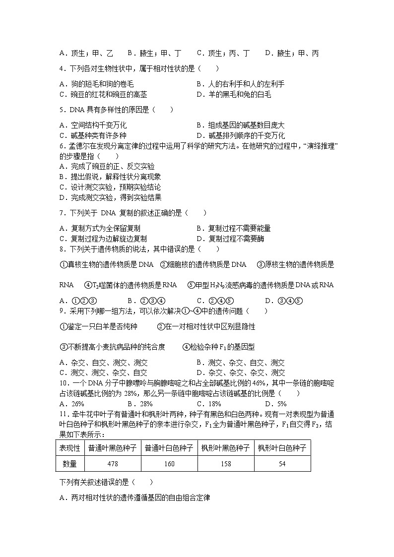2021-2022学年吉林省洮南市第一中学高一下学期第一次月考生物试卷含答案第2页