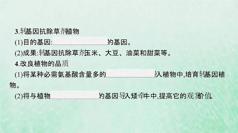 新人教版高中生物选择性必修3第三章基因工程第3节基因工程的应用课件06