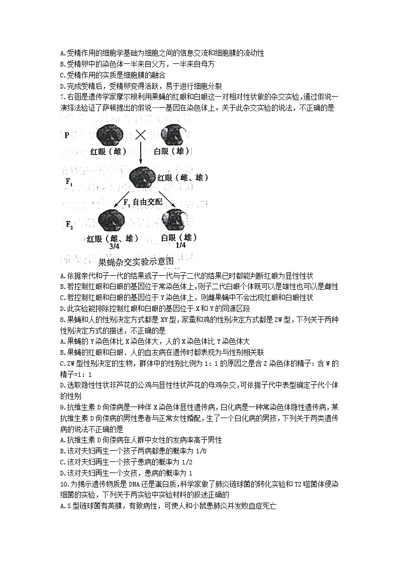 2022郑州巩义,中牟,登封等六县高一下学期期末联考生物试题含答案第2页