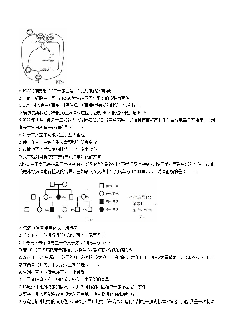 2022韶关高三综合测试(二)生物试题含答案第2页