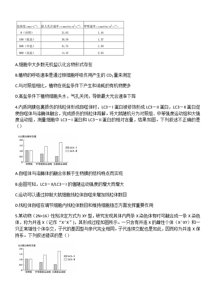 2021山東省實驗中學高三下學期6月第二次模擬考試生物試題含答案第2頁
