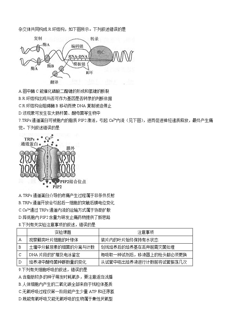 2021苏州高二下学期期末学业质量阳光指标调研卷生物试题含答案第2页
