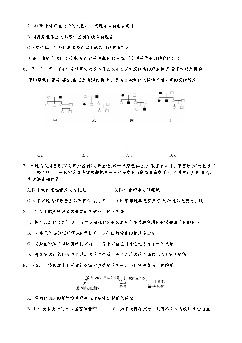 2021婁底婁星區(qū)高一下學(xué)期期中考試生物試題含答案第2頁