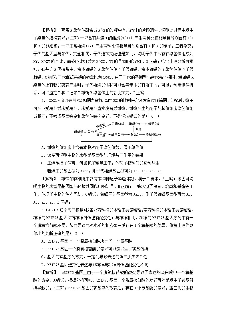 高考生物二轮复习专题跟踪检测7变异、育种与进化试题含答案第2页