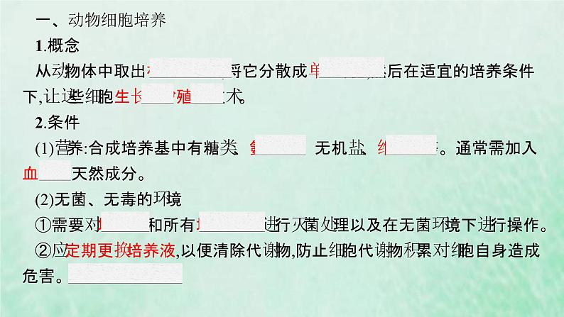 新人教版高中生物选择性必修3第二章细胞工程第2节第1课时动物细胞培养课件第6页
