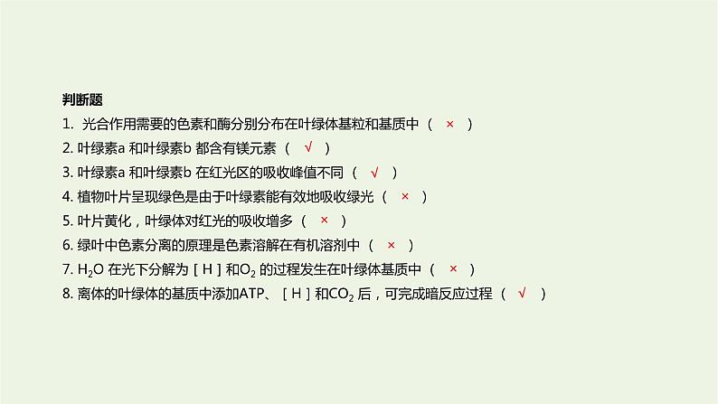 新人教版高中生物必修1第5章细胞的能量供应和利用第4节光合作用与能量转化课件06