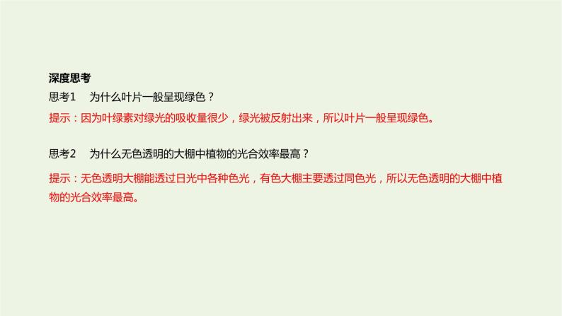 新人教版高中生物必修1第5章细胞的能量供应和利用第4节光合作用与能量转化课件07