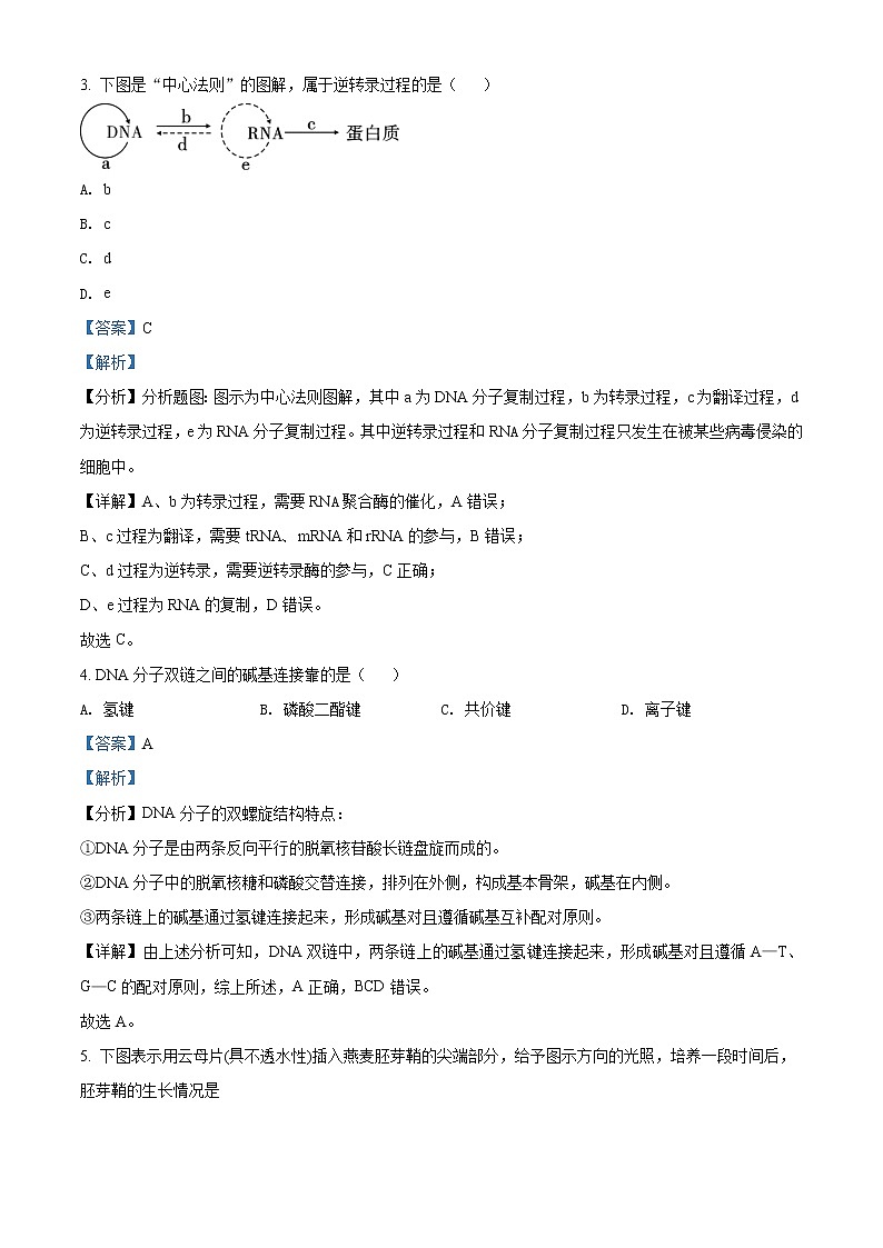 2020-2021学年甘肃省武威市凉州区高二下学期期末生物试题含解析02