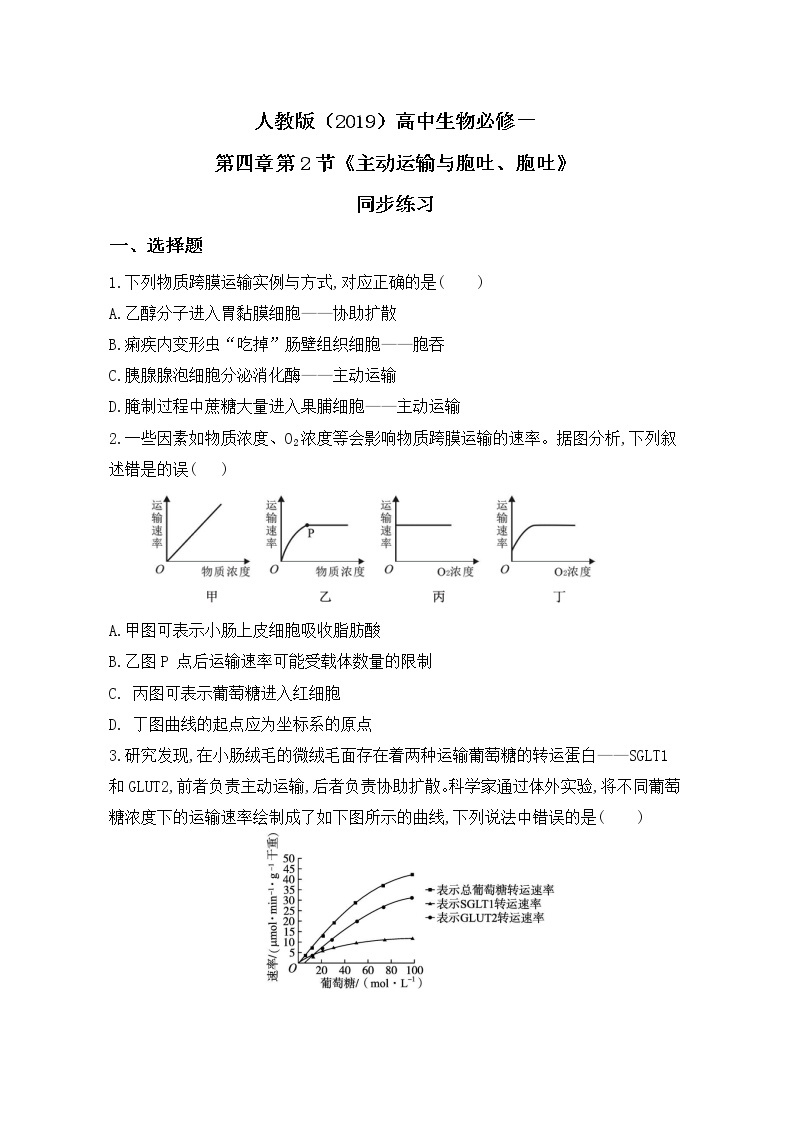 4.2《主动运输与胞吞、胞吐》课件+教案+练习01