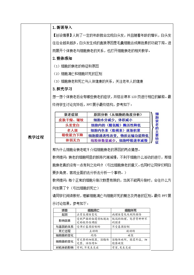 6.3《细胞的衰老和死亡》课件+教案+练习02