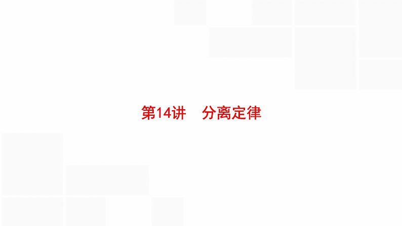 高考生物一轮复习第14讲分离定律课件第2页