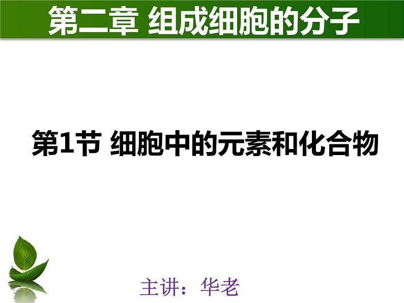 2.1 细胞中的元素和化合物课件--高一上学期生物人教版(2019)必修101