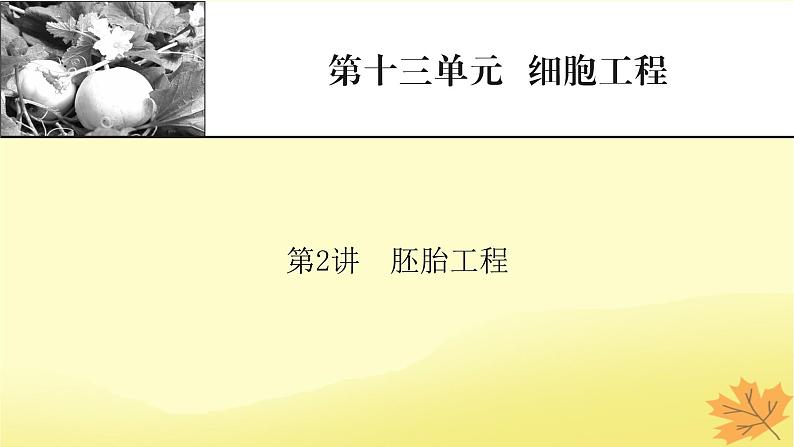 2023版高考生物一轮总复习第13单元细胞工程第2讲胚胎工程课件第1页
