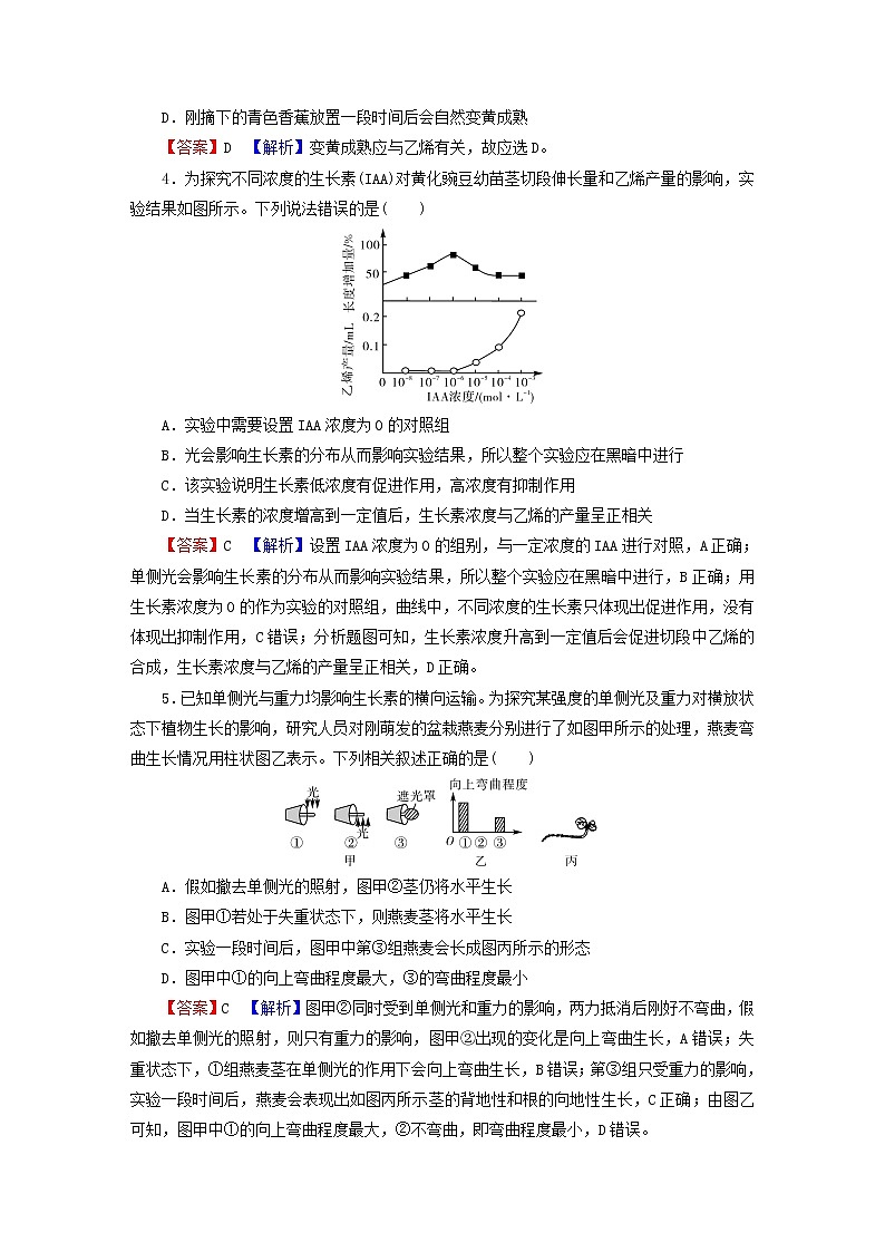 2023版高考生物一轮总复习第9单元植物生命活动的调节第1讲植物生长素课后提能演练第2页