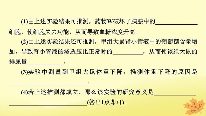 2023版高考生物二轮总复习热点专题10糖尿病与降课件06