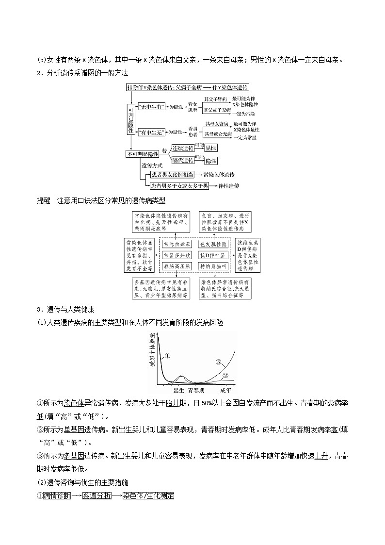 高考生物二轮复习专题3遗传的基本规律第6讲伴性遗传与人类健康学案第2页