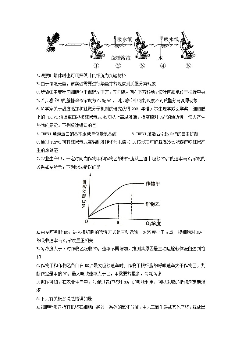 2021-2022学年陕西省西安市长安区第一中学高二下学期期末考试生物试题Word版含答案02