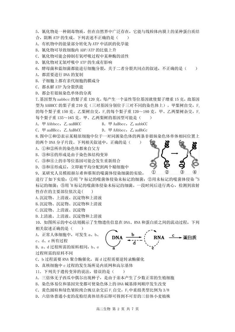 生物试卷第2页