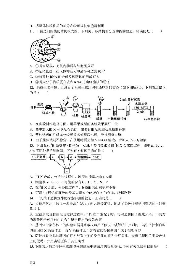 2023届河南省洛阳市创新发展联盟高三上学期7月摸底检测生物学试题(PDF版含答案)03