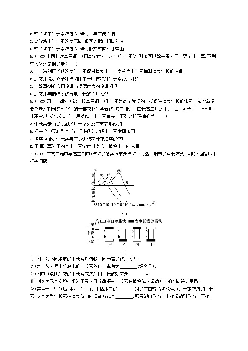 2022_2023學(xué)年新教材高中生物第5章植物生命活動(dòng)的調(diào)節(jié)第1節(jié)植物生長素課后習(xí)題新人教版選擇性必修1第2頁