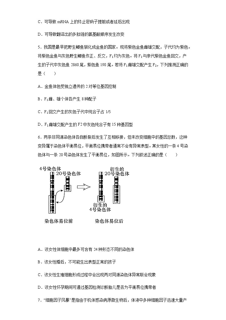 2022届辽宁省大连市高三一模生物试题含解析第2页