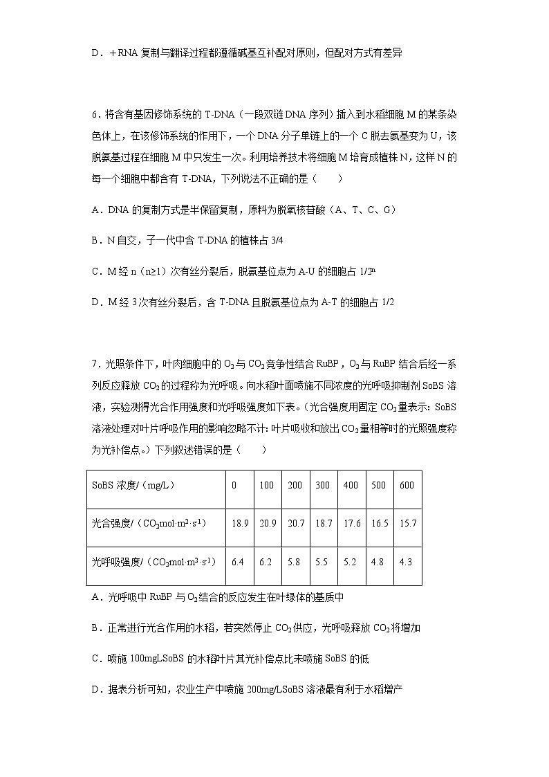 2022届辽宁省渤海大学附中高三考前测试生物试题含解析第3页