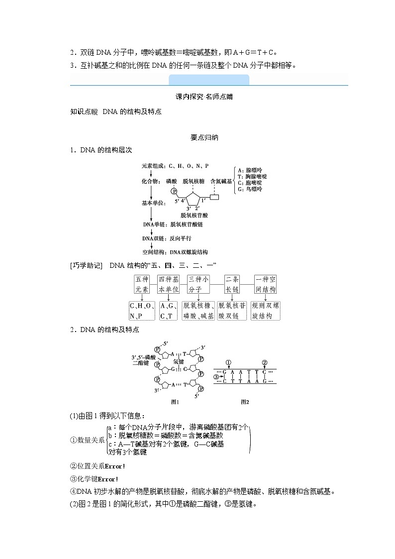 高中生物第二册 学案.第3章 第2节 DNA的结构第3页