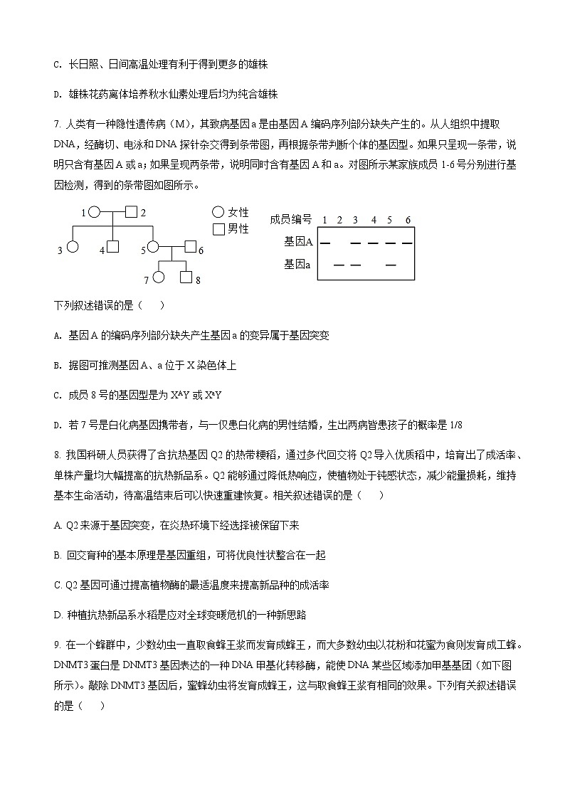 2022届湖北省黄冈中学高三第四次模拟(四模)考试生物试题含解析第3页