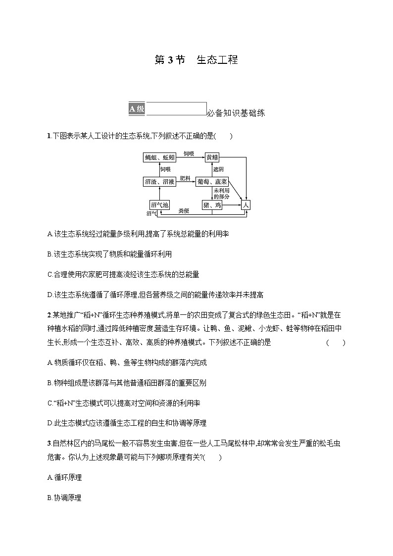 人教版高中生物选择性必修2生态工程作业含答案第1页
