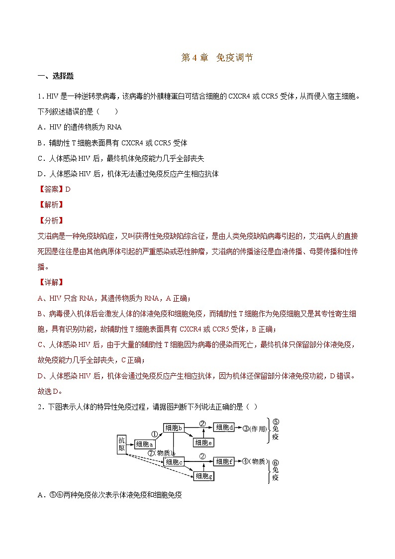 第4章+章末检测-2022-2023学年高二上学期课时同步练(2019人教版选择性必修1)01