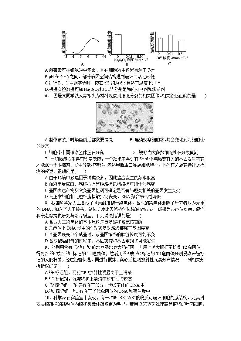 湖北版高考生物复习仿真模拟冲刺标准练(四)含答案第2页