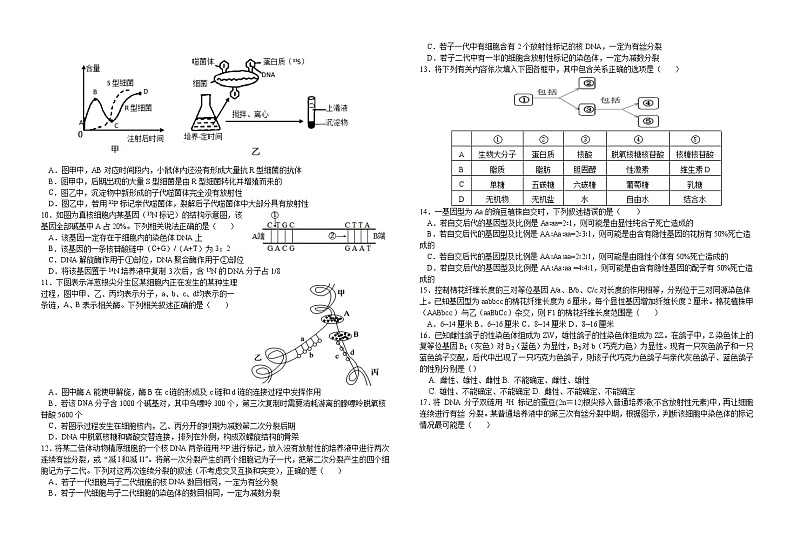 江西省金溪县第一中学2021-2022年度高一下学期第二次月考生物试卷(Word版含答案)第2页