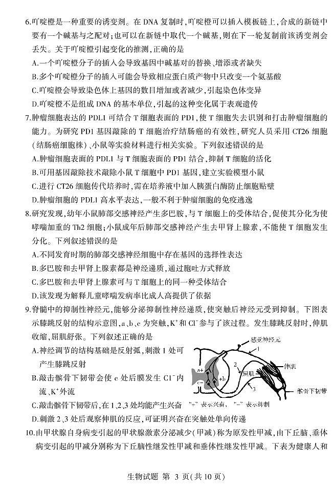 2022届山东省普通高中高三学业水平等级考试模拟(二)生物试卷(PDF版)第3页