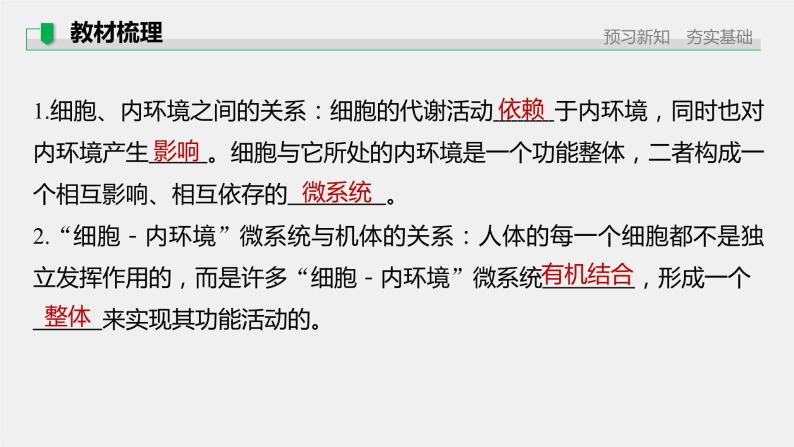 选择性必修1 内环境稳态的整体观（27张） 课件-高中生物新北师大版选择性必修105