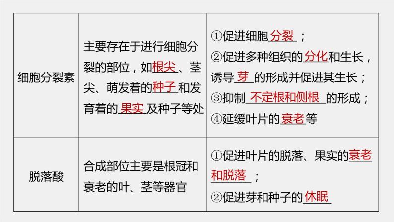 选择性必修1 主要植物激素的功能及其相互作用（33张） 课件-高中生物新北师大版选择性必修106