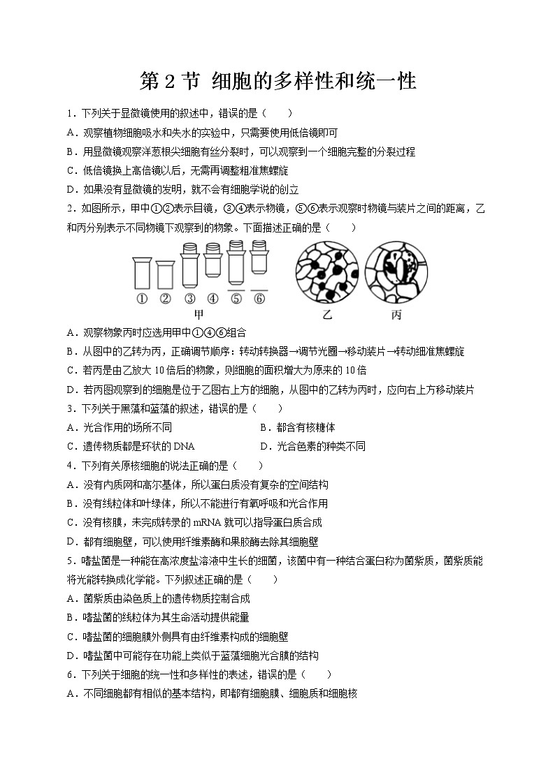 第1章第2节 细胞的多样性和统一性第1页