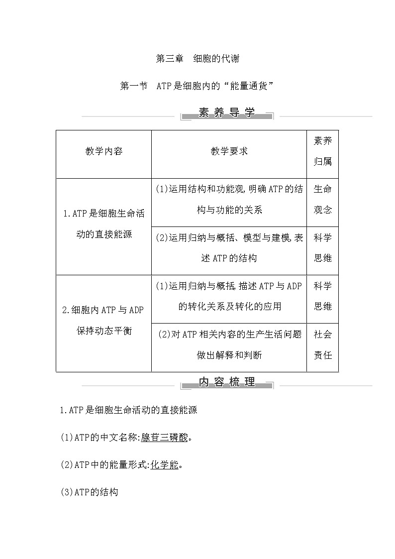 第一節(jié)　ATP是細(xì)胞內(nèi)的“能量通貨”第1頁(yè)