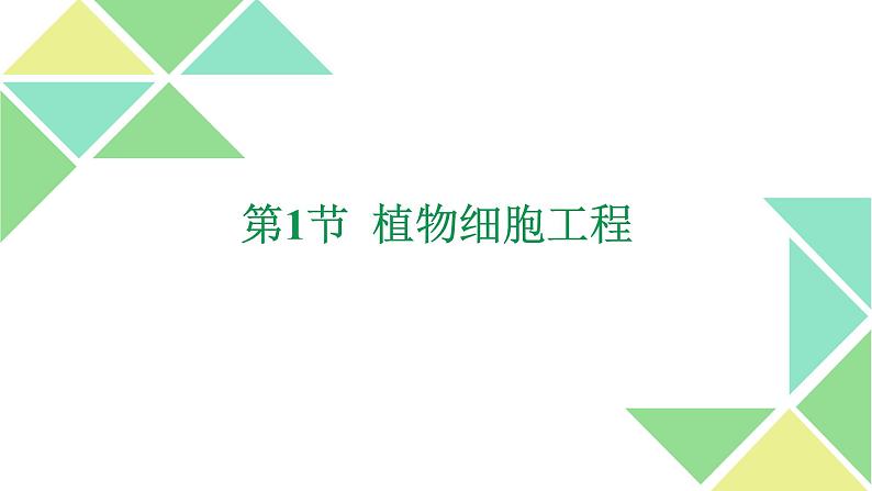 2.1.1 植物细胞工程 课件 高中生物新人教版选择性必修3第1页