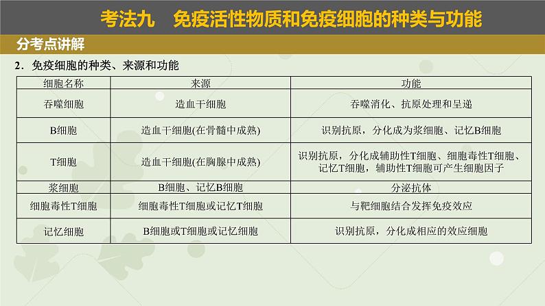 2023届高三生物一轮复习课件:免疫调节04