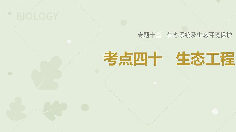 2023届高考生物一轮专题复习课件:生态工程第1页