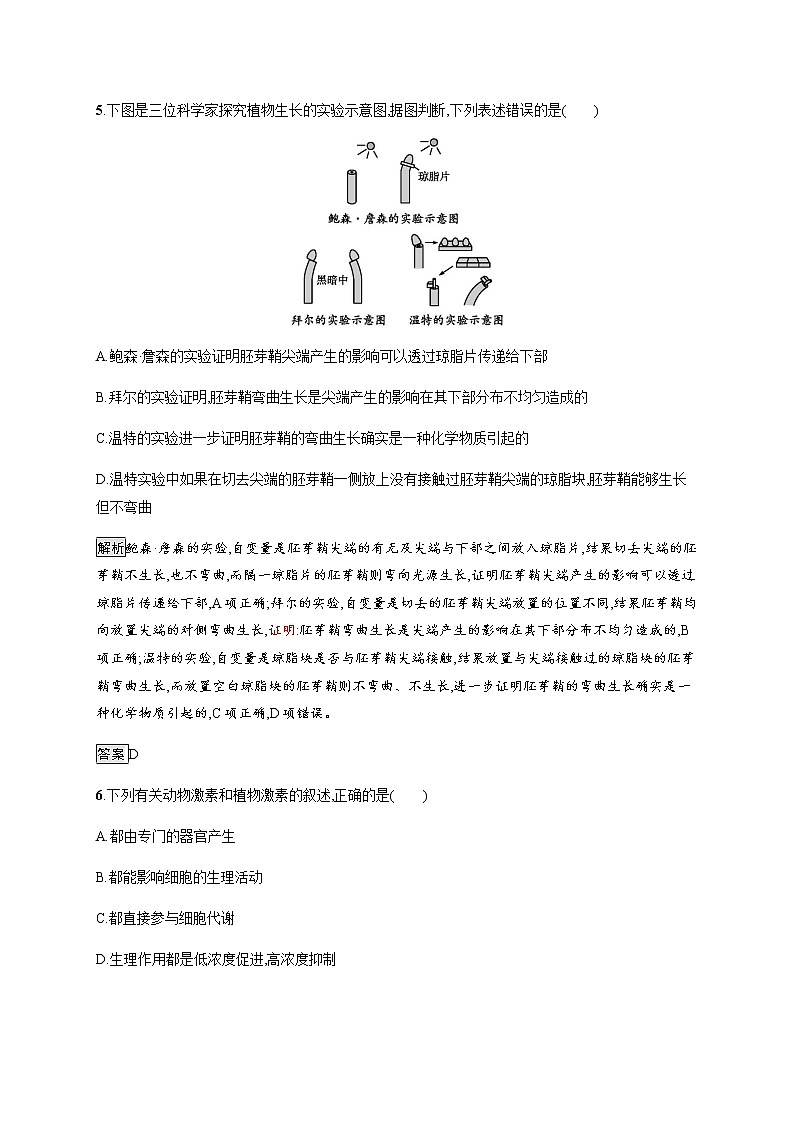 高中生物选择性必修一 第5章 第1节 植物生长素第3页