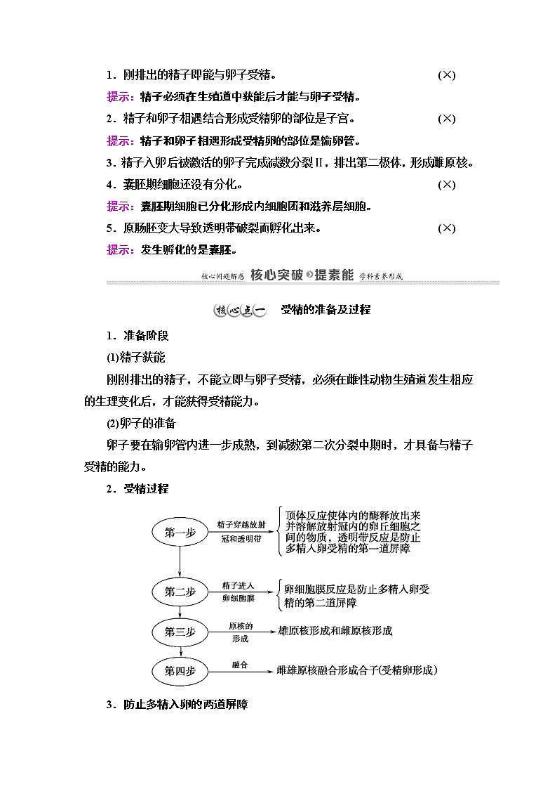 高中生物选择性必修三 第2章 第3节 第1课时 胚胎工程的理论基础 讲义第3页