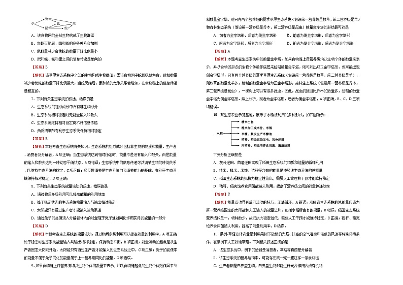 高中生物选择性必修二 第二单元生态系统及其稳定性达标检测卷 A卷 (含答案)第2页